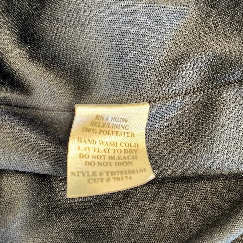 Connected Apparel | Cowl Neck Metallic Maxi Dress | Navy Blue | Size 10 - Picture 15 of 16
